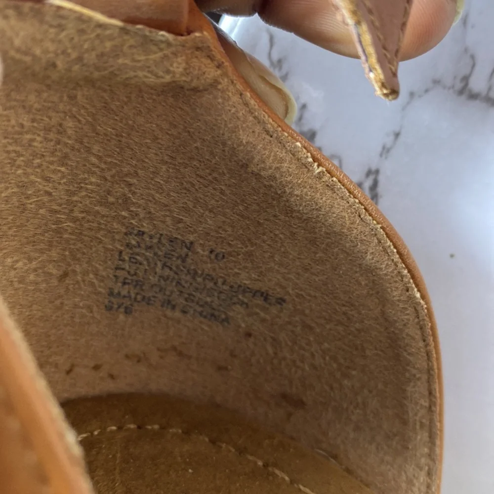 Steve Madden Jaylen Sandals Cognac Suede Shoes Size 10 Espadrilles with Box